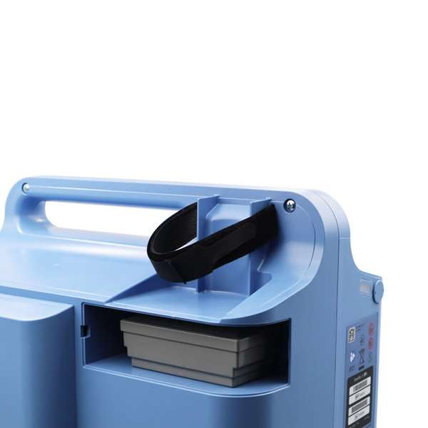 Philips Respironics EverFlo air inlet filter installed in concentrator filter compartment with filter door open