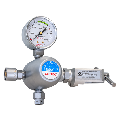 Pressure Gauge - Medical 50/50 Nitrous/Oxygen 0 - 30,000 kPa - Gentec 197HF