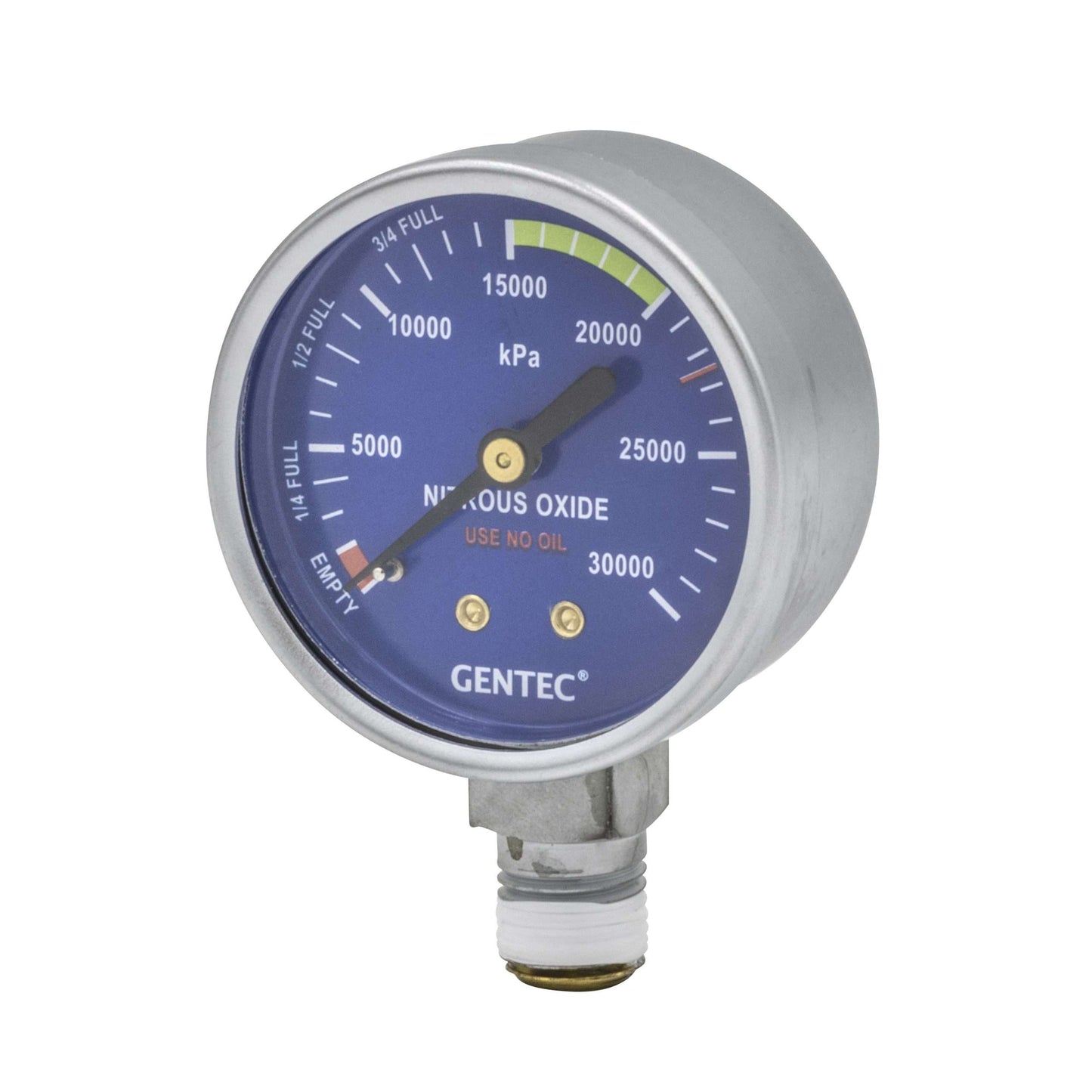 Pressure Gauge - Medical Nitrous Oxide 0 - 30,000 kPa - Gentec 197HF