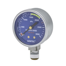Pressure Gauge - Medical Nitrous Oxide 0 - 30,000 kPa - Gentec 197HF