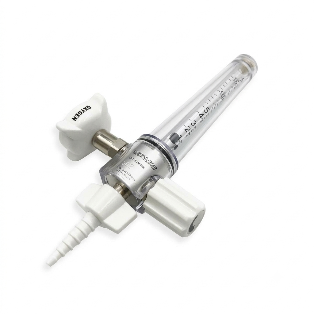 Flowmeter Medical Oxygen 0-15 LPM Top View 