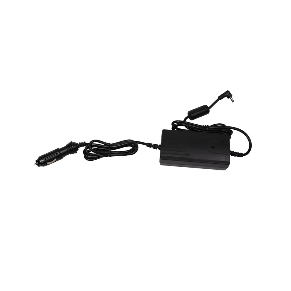 Kingon P2-E DC car charger with a 12V cigarette lighter plug and in-line power brick