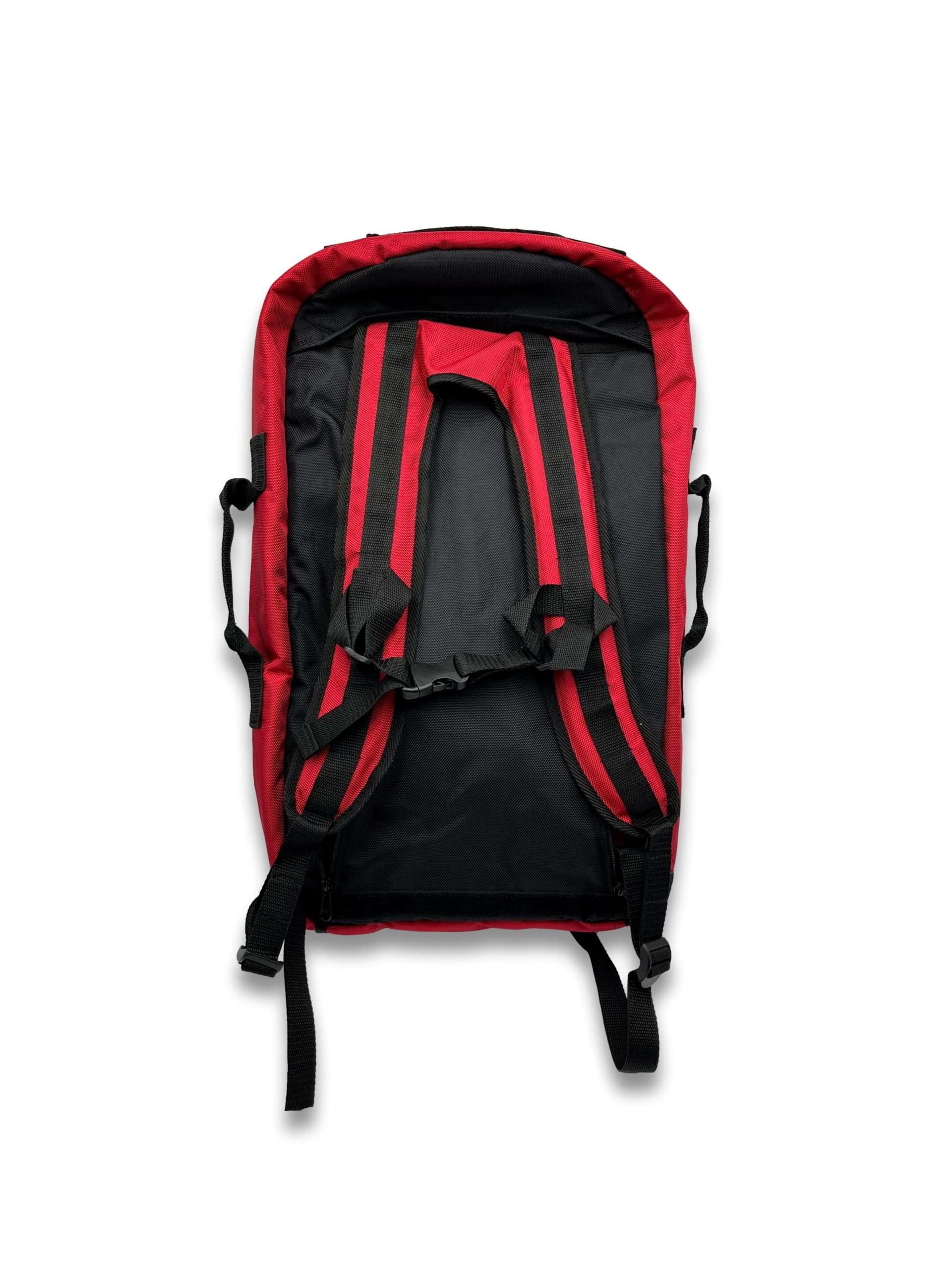 Big Red resuscitation backpack with suction rear view showing concealed backpack shoulder harness straps
