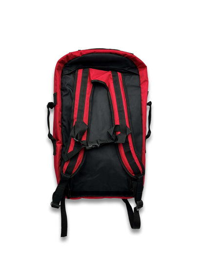 Big Red resuscitation backpack with suction rear view showing concealed backpack shoulder harness straps
