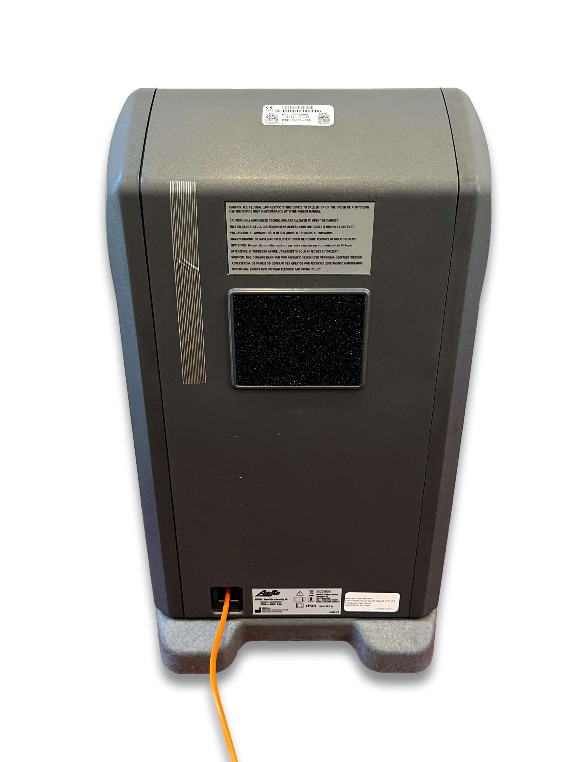 NewLife Intensity 10L single flow oxygen concentrator back view