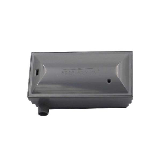 Philips Respironics EverFlo replacement air inlet filter dark grey rectangular housing with inlet port