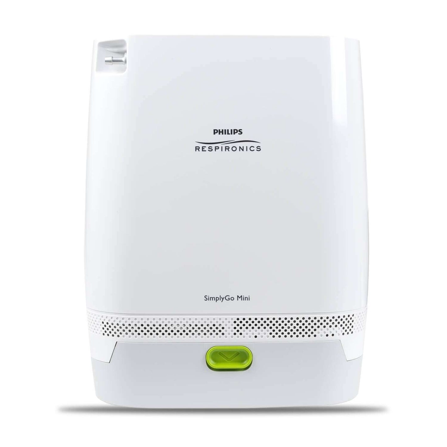 Philips Respironics SimplyGo Mini portable oxygen concentrator with extended battery front view