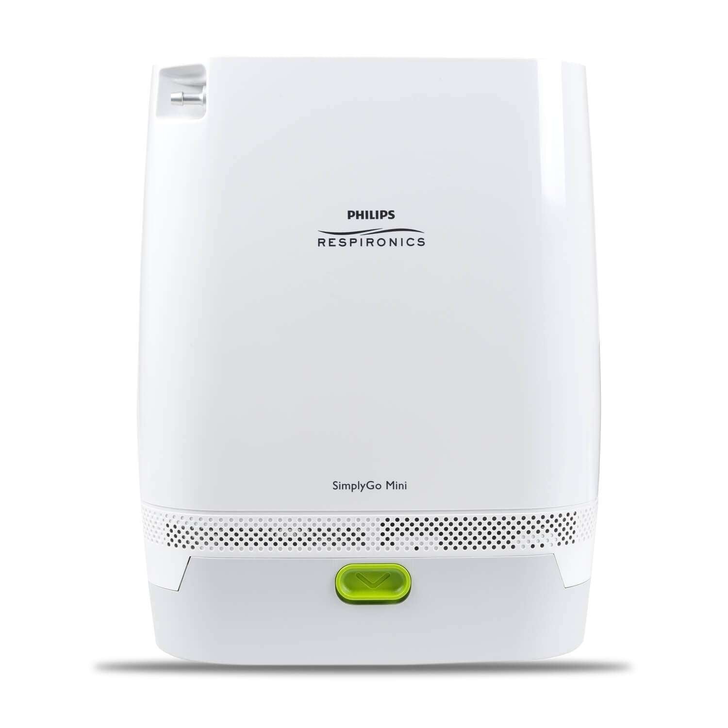 Philips Respironics SimplyGo Mini portable oxygen concentrator with extended battery front view